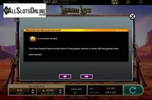 Info 4. Lawless Love from High 5 Games