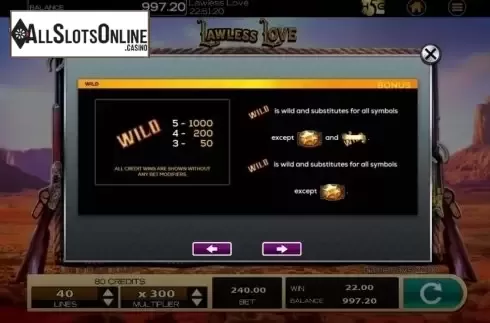 Info 2. Lawless Love from High 5 Games