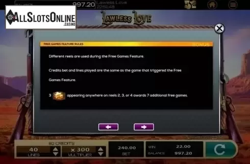 Info 3. Lawless Love from High 5 Games