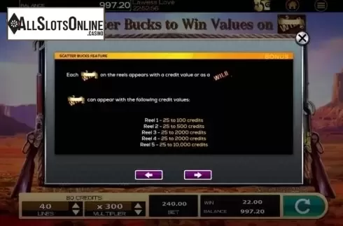 Info 5. Lawless Love from High 5 Games