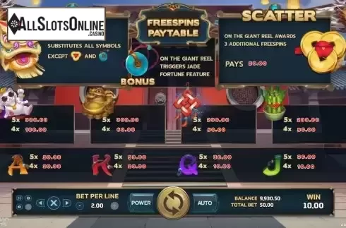 Paytable screen 2