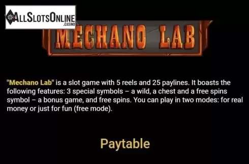Paytable 1