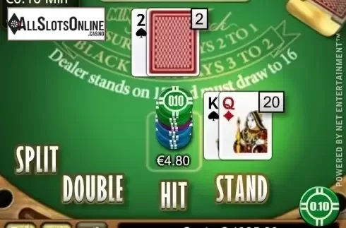 Game Screen. Mini Blackjack Low Limit from NetEnt