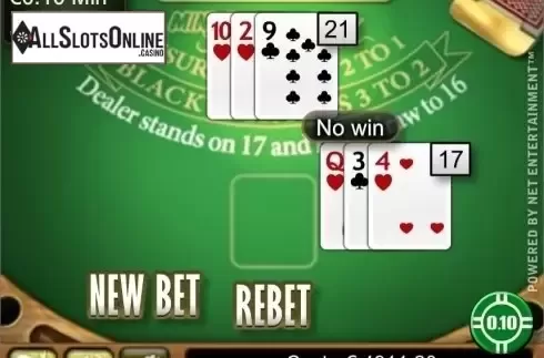 Game Screen. Mini Blackjack Low Limit from NetEnt