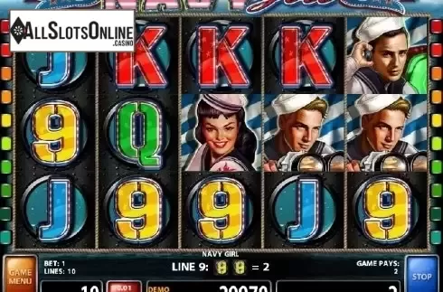 Screen 2. Navy Girl from Casino Technology