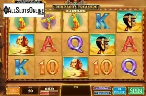 Game Workflow screen. Pharaoh's Treasure Deluxe from Playtech