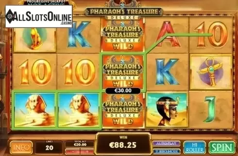 Win Screen . Pharaoh's Treasure Deluxe from Playtech