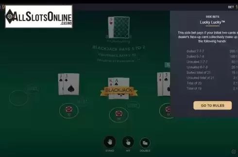 Side Bet pays screen