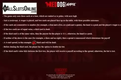 Game Rules screen