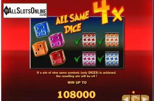 Paytable 2. Snake Eyes from Zeus Play