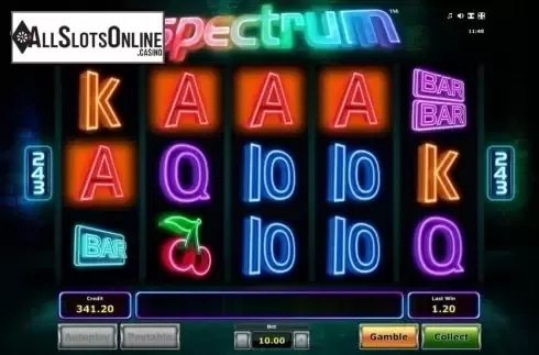 Win screen 2. Spectrum (Green Tube) from Greentube