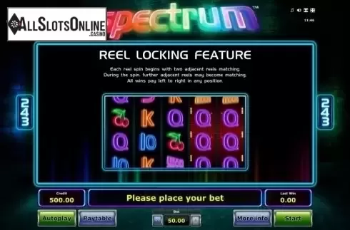 Paytable 3. Spectrum (Green Tube) from Greentube