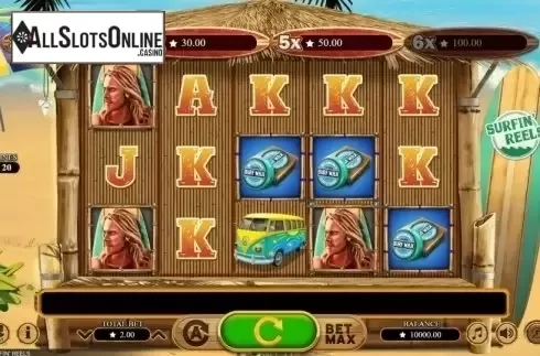 Reel Screen. Surfin' Reels from Booming Games