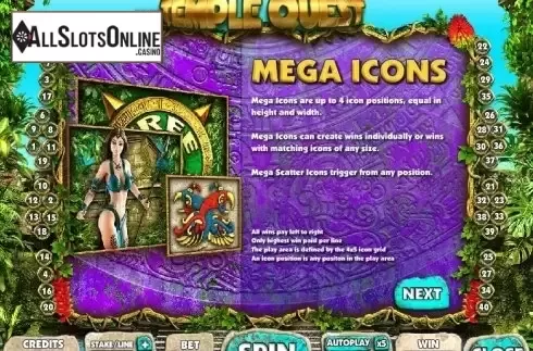 Paytable 2. Temple Quest from Big Time Gaming