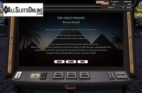 Paytable 3. The Great Pyramid from Realistic
