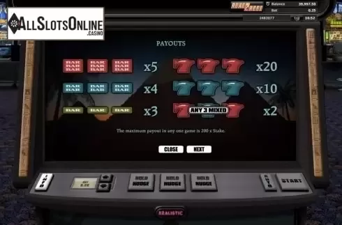 Paytable 1. The Great Pyramid from Realistic
