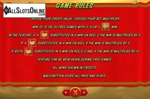 Paytable 3. The Silk Road from TOP TREND GAMING
