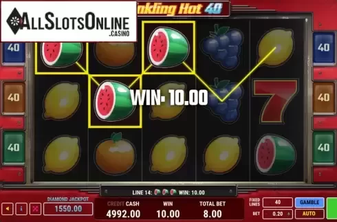 Win Screen. Twinkling Hot 40 from Fazi