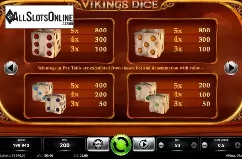 Paytable screen 2