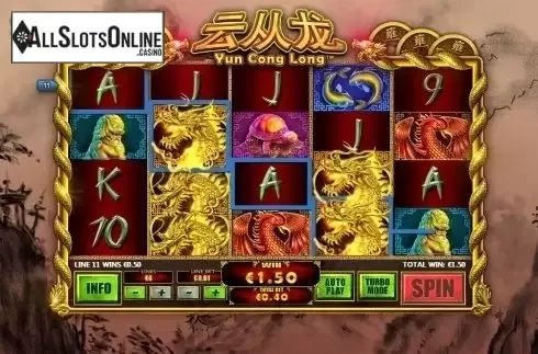 Wild Win screen. Yun Cong Long from Playtech