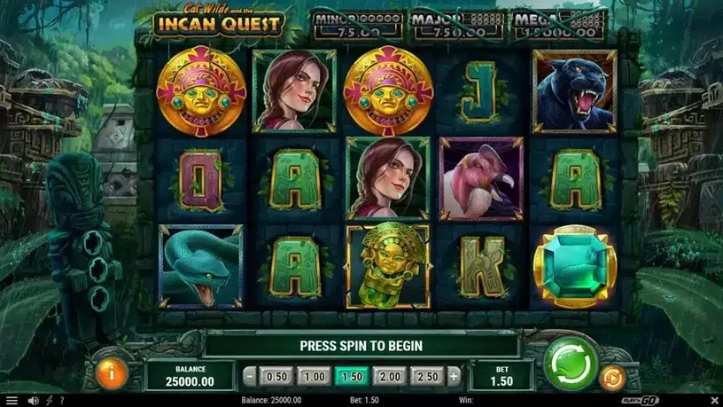 Cat Wilde and the Incan Quest slot screenshot 