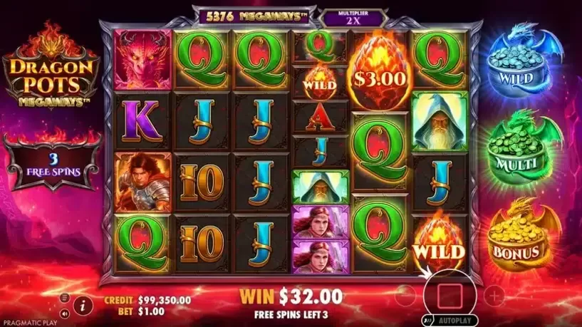 Dragon Pots Megaways slot screenshot 