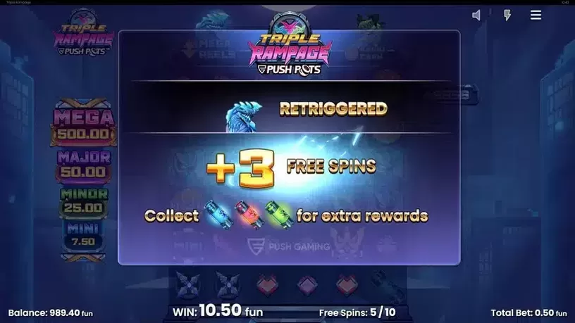 Triple Rampage slot screenshot 5