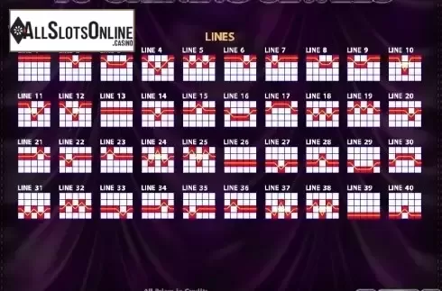 Paytable 2. 40 Shining Jewels from Casino Technology