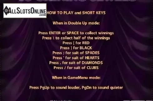 Paytable 5. 40 Shining Jewels from Casino Technology