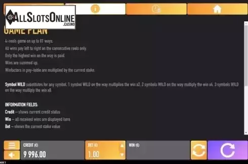 Game Rules screen