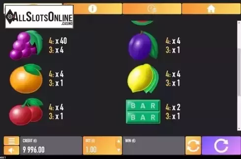Pay Table screen 2