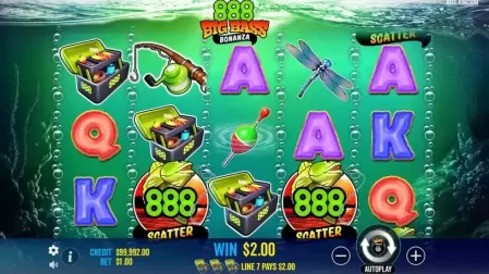 888 Big Bass Bonanza slot screenshot 2