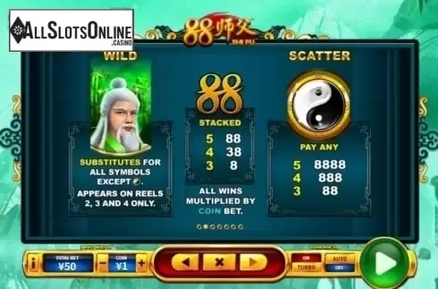 Paytable 2. 88 Shi Fu from Skywind Group