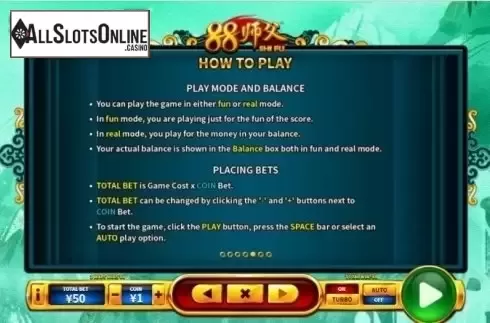 Paytable 5. 88 Shi Fu from Skywind Group