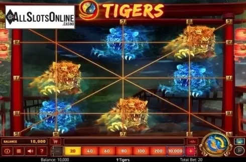 Reel Screen. 9 Tigers from Wazdan