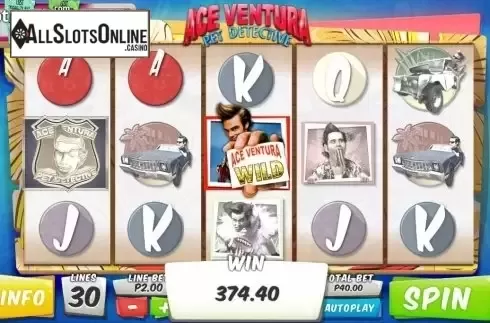 Win presentation. Ace Ventura from Playtech