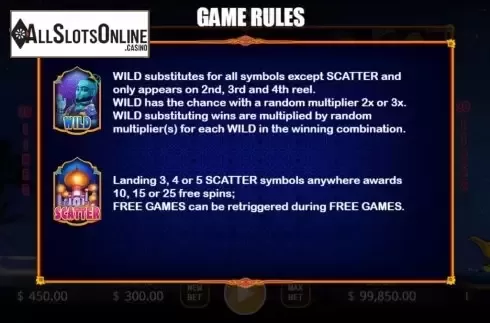 Features. Aladdin (KA Gaming) from KA Gaming
