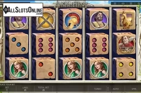 Reels screen. Ancient Troy Dice from Endorphina