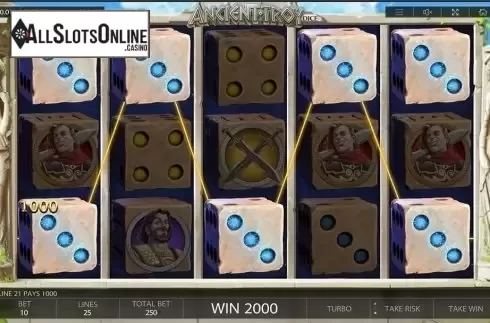 Win screen 2. Ancient Troy Dice from Endorphina