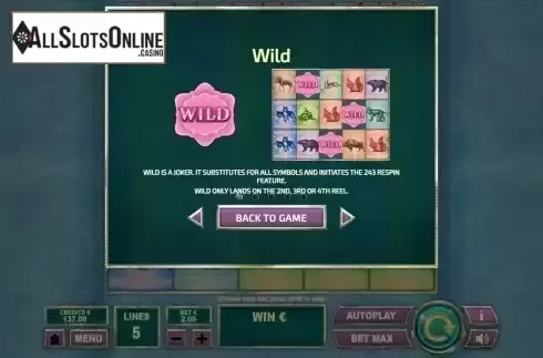 Wild feature screen