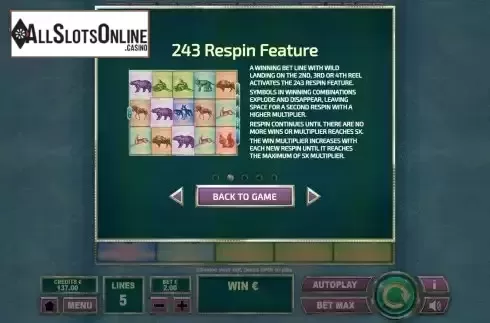 Respin feature screen