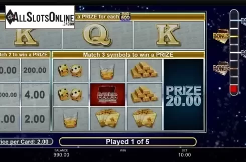 Screen3. Big 500 Scratch from Inspired Gaming