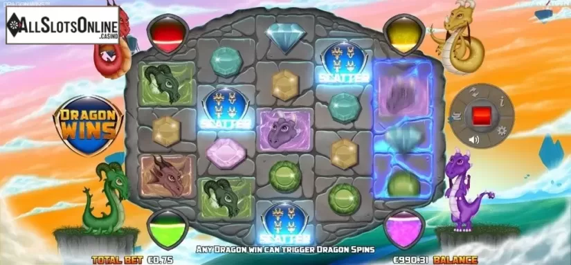 Free Spins screen. Dragon Wins from NextGen