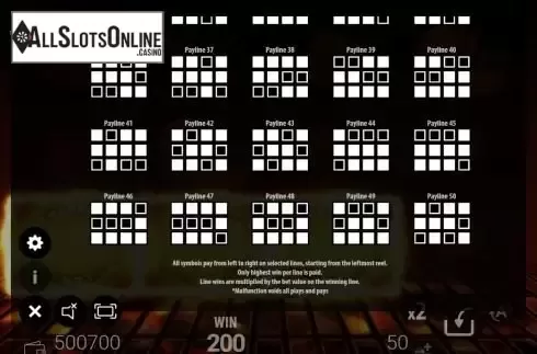 Paylines screen 2
