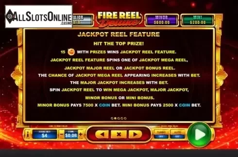 Jackpot feature screen