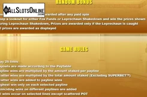 Paytable 3. Foxin' Wins HQ from NextGen