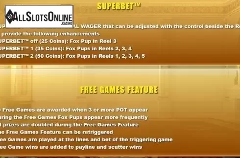 Paytable 2. Foxin' Wins HQ from NextGen