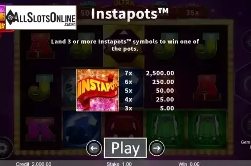 Game Features screen