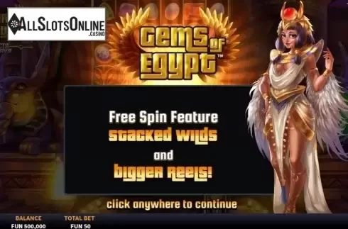 Start Screen. Gems of Egypt Connecta Ways from Boomerang Studios