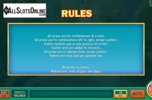 Game Rules screen